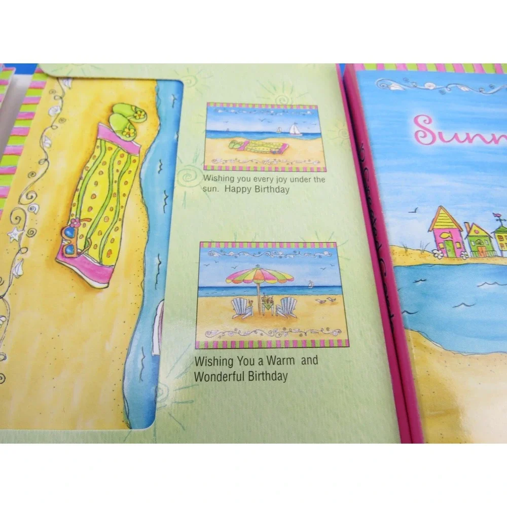 BJ Lantz Sunny Shores Beach Themed Stationery Greeting Cards Leanin Tree